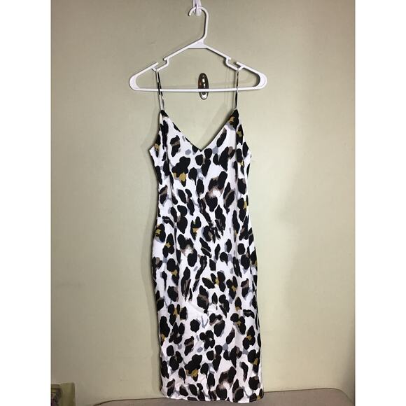 Revole Superdown Women Leopard Print Midi Slip dress Sz XS NWT Boho Sexy Slinky - Picture 3 of 10